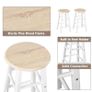Foldable Kitchen Trolley Island Set with Casters 2 Barstool Chairs Folding Table Drop Leaf Storable Bottom Apartment Dorm Image 5