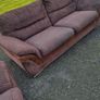 Brown Corduroy 3 + 2 Seater Couches Image 4