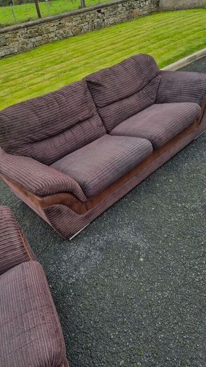 Brown Corduroy 3 + 2 Seater Couches