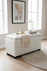 Elegance Boucle Ottoman with Storage 100x40cm