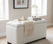 Elegance Boucle Ottoman with Storage 100x40cm