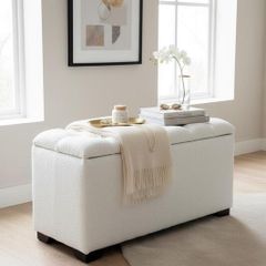 Elegance Boucle Ottoman with Storage 100x40cm