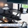 91cm Electric Motor Desk Converter Height Adjustable Riser Sit to Stand Dual Monitor and Laptop Workstation with Wide Keyboard Tray Black DESK-VE36B Image 6
