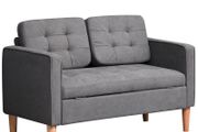 Modern Loveseat Sofa Button-Tufted Fabric Couch with Storage Chest Wood Legs (FREE POSTAGE)
