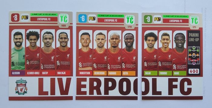 Liverpool Footbal Cards (set Of 3) Panini Top Class 2022