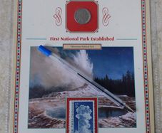 U.S.A. Mint Stamps : Buffalo Nickel Stamp And Coin Panel : " Yellowstone National Park "