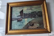 Vintage Mid-Century "Aug. Ahrend Bremen" Structured Landscape Print