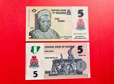 Nigeria   5 Naira 2022 Polymer / Plastic  ( Uncirculated )