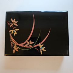 Vintage Traditional Japanese Lacquered Wooden Storage Box