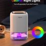 1400ml Electric Dehumidifier for Home Damp with 7 Colorful Lights, Portable Small Dehumidifier for Bathroom Wardrobe Closet RV Bedroom Garage Image 2