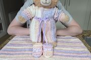 Hand knitted newborn gift set