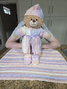 Hand knitted newborn gift set