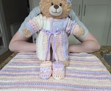 Hand knitted newborn gift set