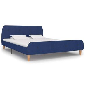 Bed Frame Blue Fabric 150x200 cm