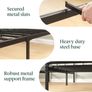 Double Bed Frame with Headboard 4ft6 135 x 190 cm 11.8 Height Metal Bed Base with Steel Slat Support - Storage Space Underneath Modern Design  Easy Assembly  Black Image 4
