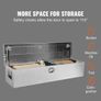Heavy Duty Aluminum Truck Bed Tool Box, Diamond Plate Tool Box with Side Handle and Lock Keys, Storage Tool Box Chest Box Organizer for Pickup, Truck Bed, RV, Trailer, 121.9x38.1x38.1 cm, Silver Image 3