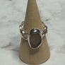Handmade sterling silver wave ring with pink sea glass. Size L Image 3