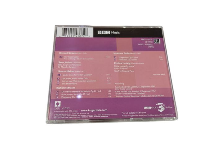 Jurinac and Ludwig sing German Lieder By Gustav Mahler,Johannes Brahms,Richar CD