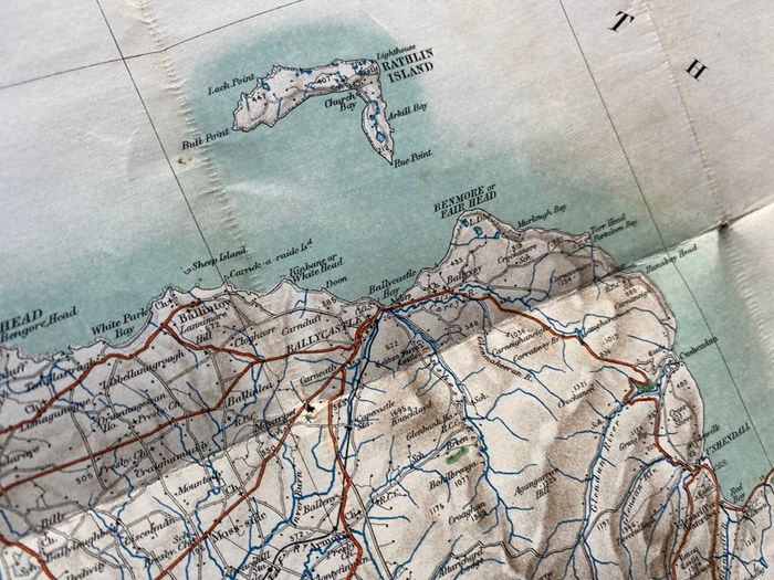 1903 antique Map of Antrim