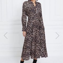 Leopard print shirt dress - new