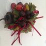 20x Beautiful Decorative Floral Silk Candle Rings with Plastic Base & Fruits Image 2