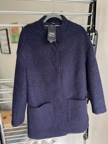 Dunnes Stores Wool Coat Size 10 Navy