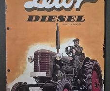 Vintage Style  Metal Sign. ZETOR DIESEL, vintage tractor advertisement.