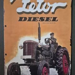 Vintage Style  Metal Sign. ZETOR DIESEL, vintage tractor advertisement.