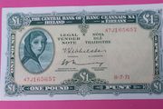 Irish 1971 Lady Lavery One pound banknote in uncirculated condition