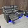 Titan Plus 3+2 Dark Grey Leather Recliner Sofa Set Image 6