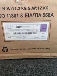 Excel Cat6 UTP Network Cable 305m Violet 100 080