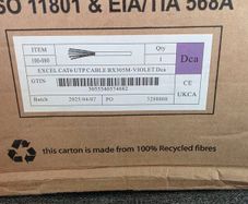Excel Cat6 UTP Network Cable 305m Violet 100 080
