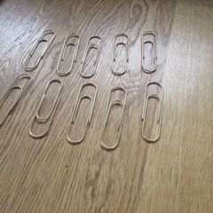Large Gold and White Plastic Coated Paperclips x 30 for Sale