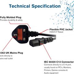 Power cable, Power cord. 1.8, 2.5m (New)