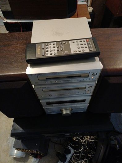 Technics cd,radio and cassette deck. With remote control.