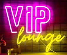 NEW SALE | VIP Lounge Neon Signs for Wall Decor LED Neon Light for Room Decor VIP Light up Sign with USB Powered for Home Decor, Hotel, Club, Cafe, Bar, Office, Shopping Mall (Pink&Lemon Yellow)