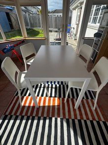 White Extendable Table with Chairs