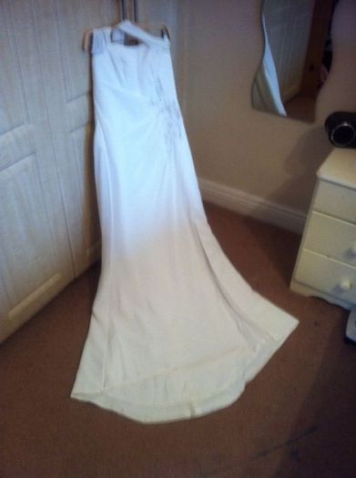 Elegant, simple halter neck wedding dress