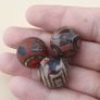 Vintage Etched Carnelian Agate Lot of 3 Beads Image 3