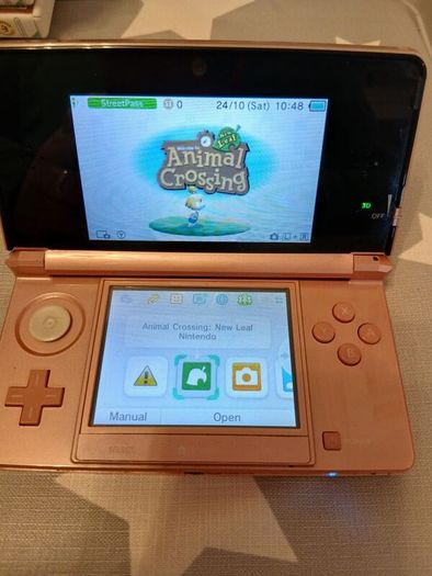 Nintendo 3DS Pearl Pink Console Bundle + Charger, Travel Case & 6 Classic Games!