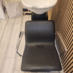 2 salon units (without mirrors )chairs footrests, basin and trolley make sensible offer