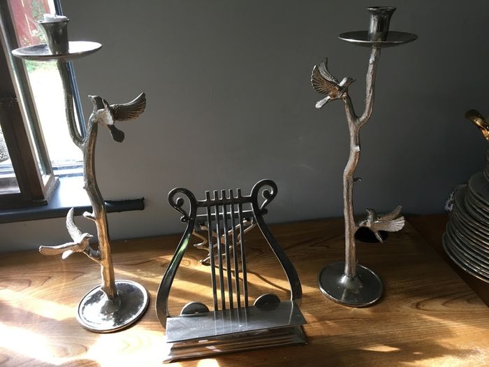 2 Candle holders plus music stand