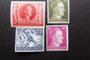 Germany WW2 Stamps.Three Hitler values and Stuka Dive attack Plane.