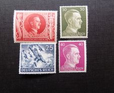 Germany WW2 Stamps.Three Hitler values and Stuka Dive attack Plane.