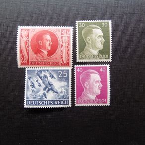 Germany WW2 Stamps.Three Hitler values and Stuka Dive attack Plane.