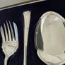 Vintage/antique three-piece silver-plated epns serving set in a fabric-lined box Image 4