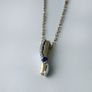 Two Tone 9ct Gold 0.06ct Diamonds and Sapphire Pendant Image 5