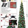 6FT/1.8M Pop Up Tinsel Christmas Tree with 100 Timer Lights & Remote, Collapsible Artificial Pencil Tree Xmas Decoration for Home, Office, Party, USB Powered, Easy Assembly Image 8