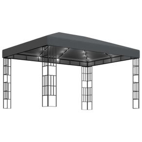 Gazebo with String Lights 3x4 m Anthracite