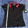 Dublin Black & Pink Polo Shirt With Silver Dot Design. With Embroidery. Size 10/Small. Image 4